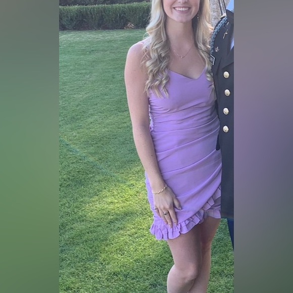 Elegant Purple Women's Dress - Picture 3 of 5